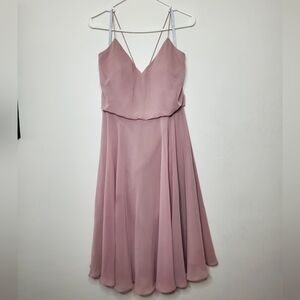 Jenny Yoo Collection Pleated Midi Dress Size 8